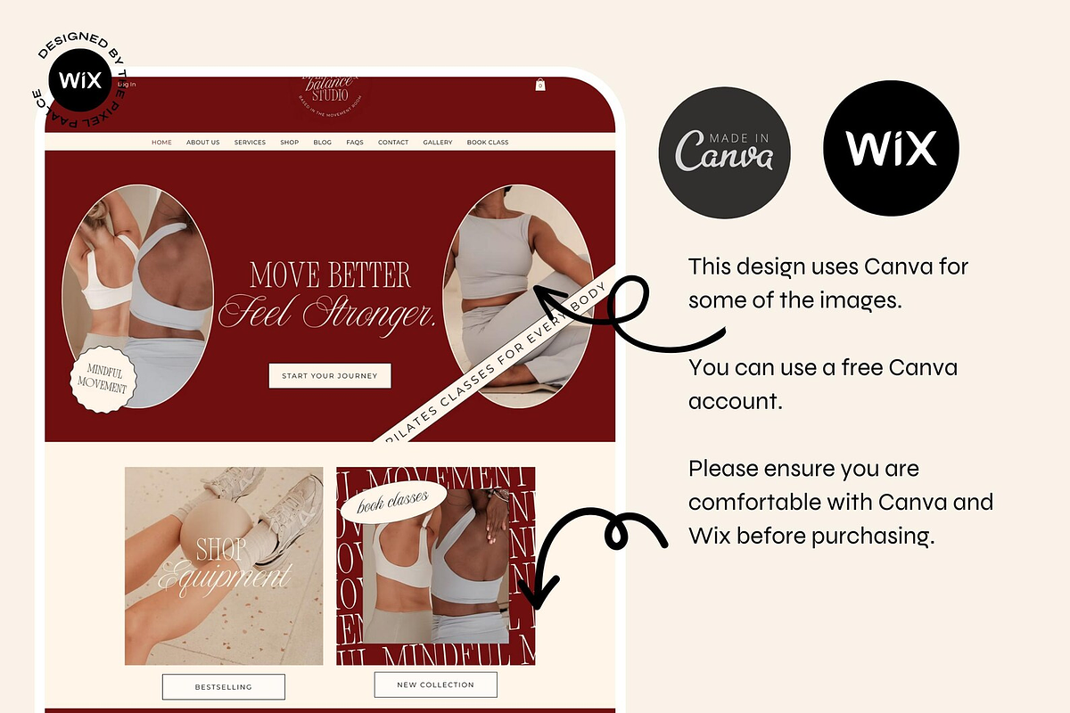 Wix Website Template Burgundy Luxe, a Wix Template by The Pixel Palace (Photo 2 of 10)