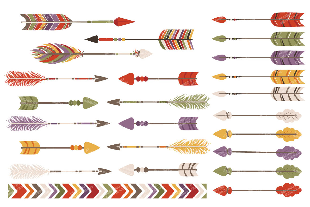 Autumn Tribal Arrows Vector Clipart, an Illustration by Amanda Ilkov (Photo 3 of 4)