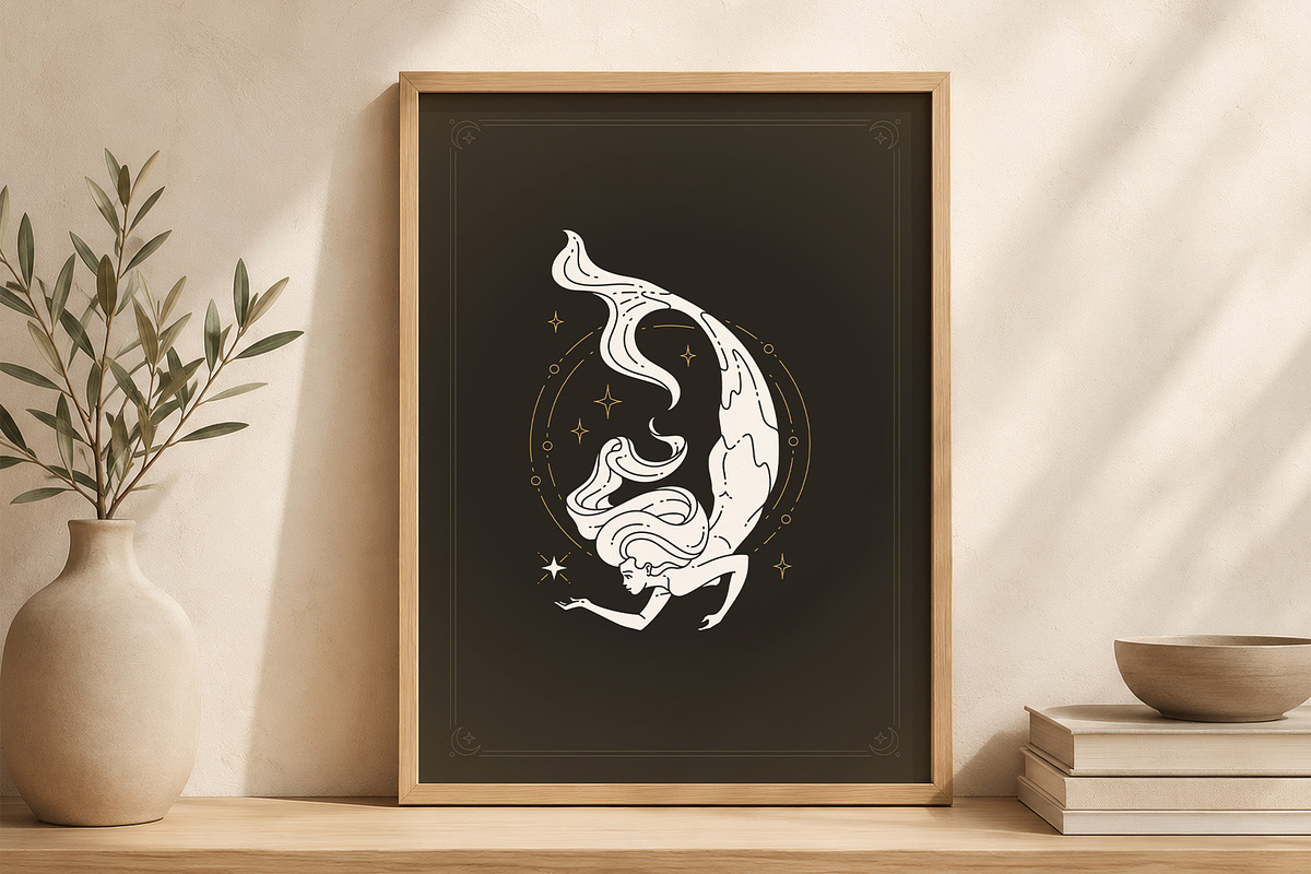 Pisces Zodiac Wall Art, a Person Illustration by Vasya Kobelev (Photo 5 of 7)