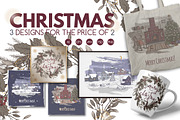 50% OFF Vintage Christmas collection, a Decorative Illustration by Quetzal Art (Thumbnail 1 of 8)