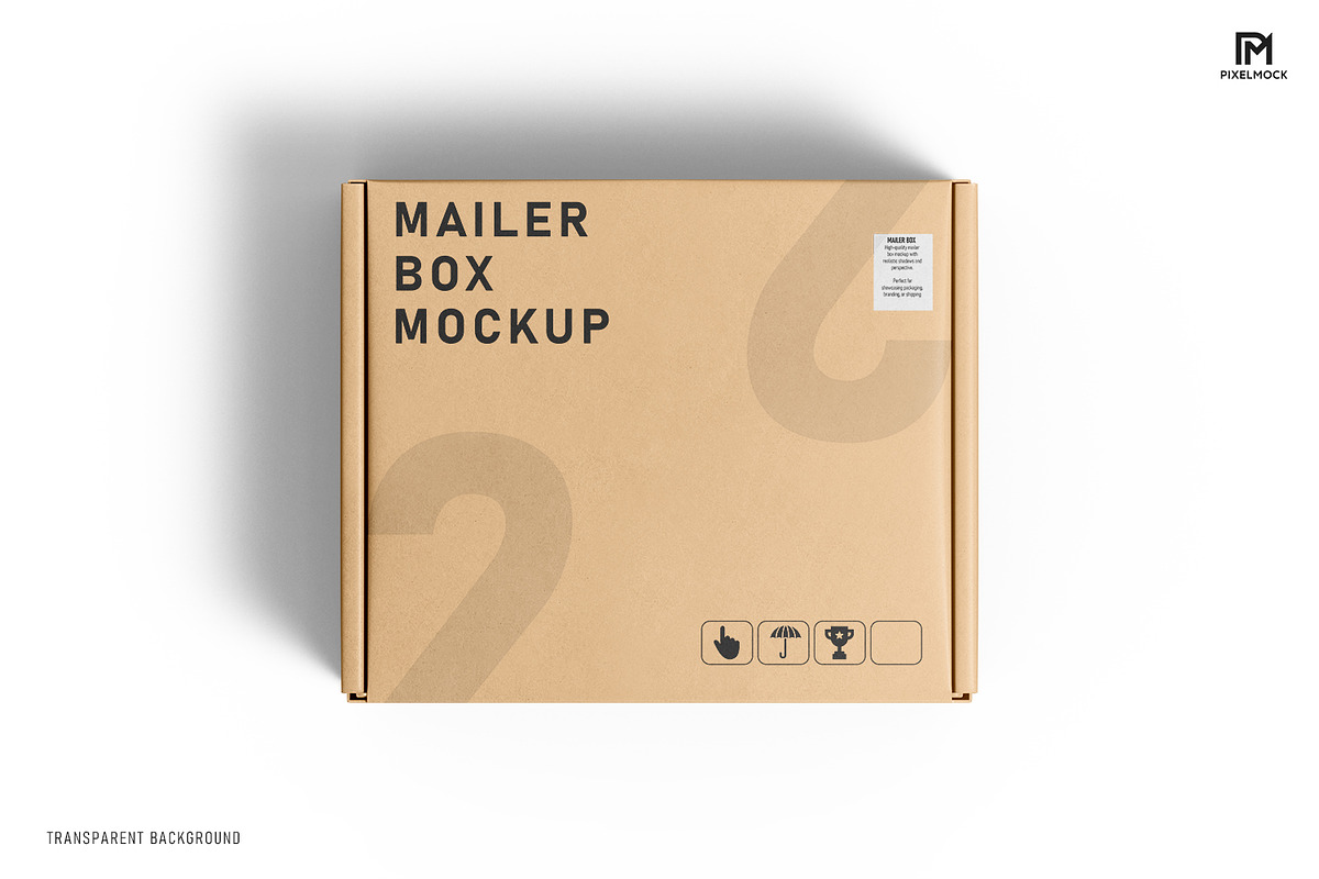 Square Kraft Mailer Box Mockup Set, a Packaging Mockup by pixelmock (Photo 14 of 19)