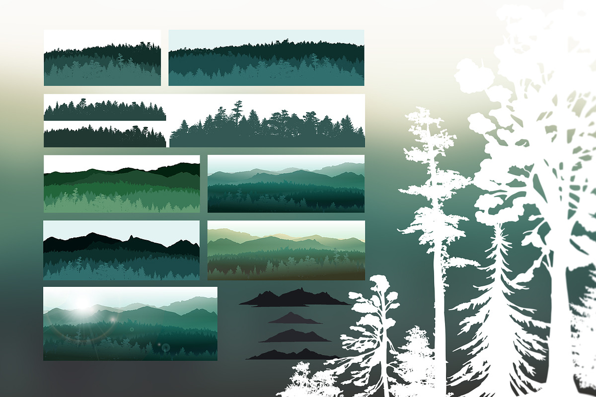 Forest & Landscape pack, an Illustration by Gluiki (Photo 3 of 4)