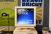 Retro Office Workspace Mockup, a Wearable Device Mockup by herutage (Thumbnail 2 of 4)