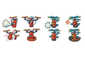 Firefighting drones with, a Technology Illustration by ZinetroN