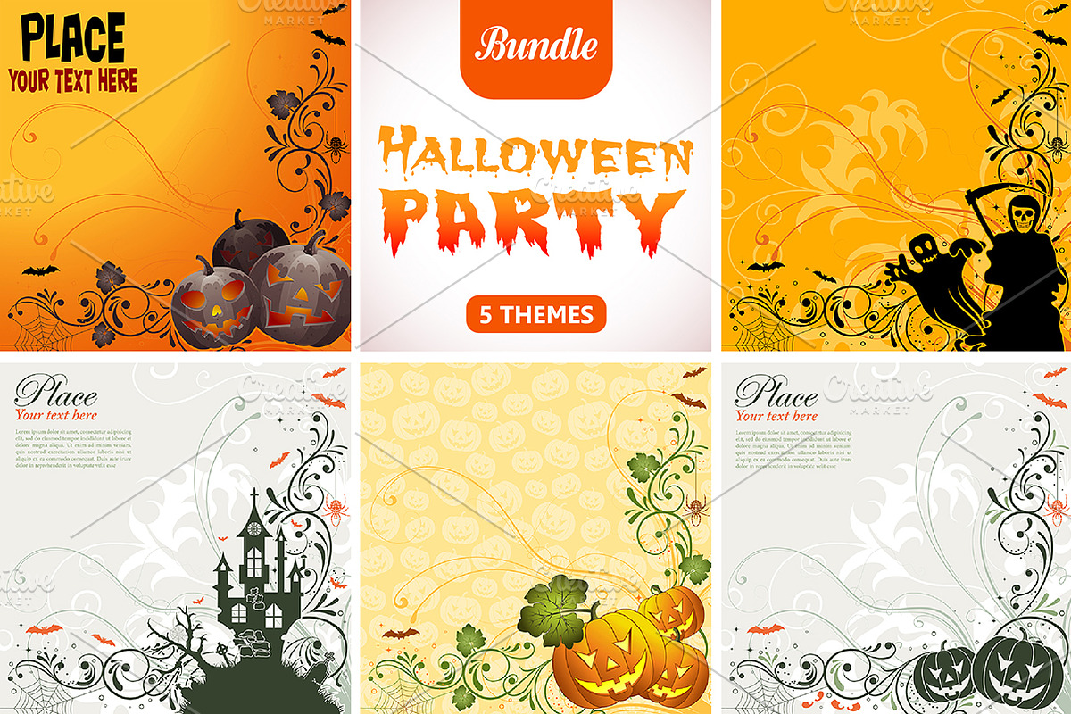 Floral Halloween Frames, an Illustration by TAlex (Photo 1 of 6)