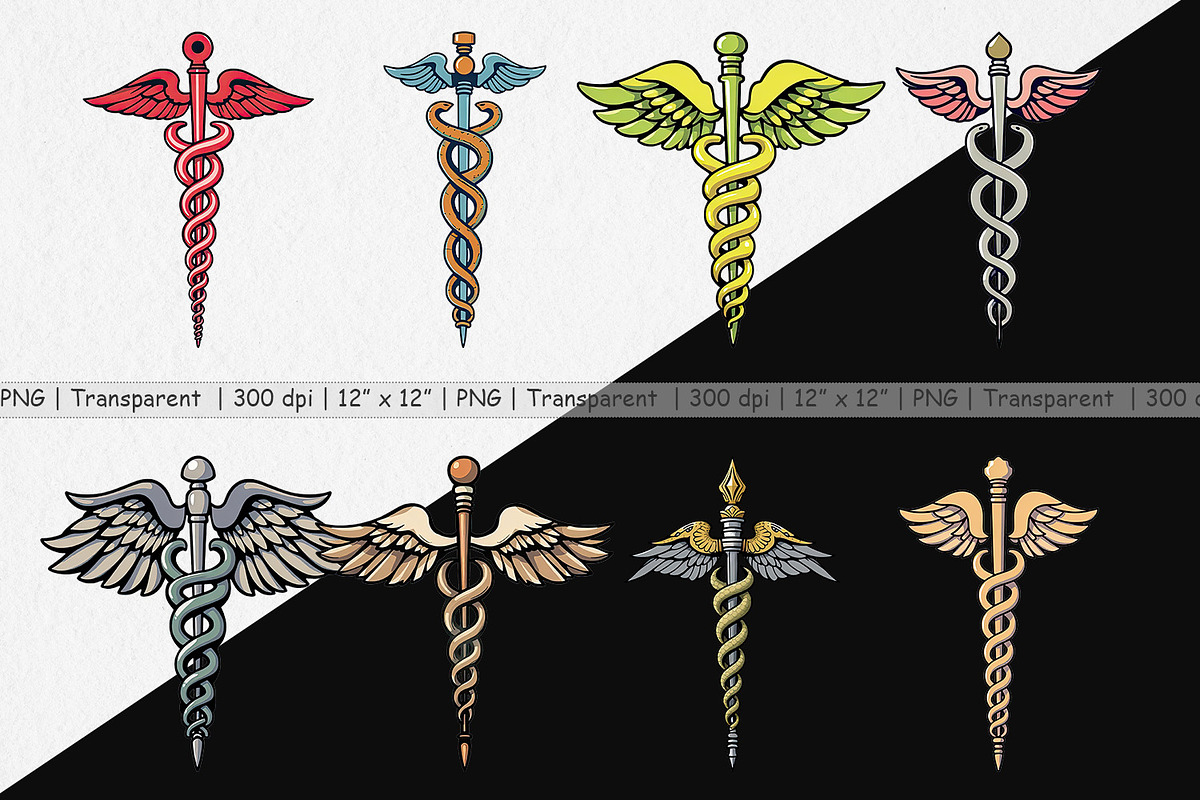 Medical Caduceus Clipart, a Graphic by Artnoy (Photo 2 of 5)