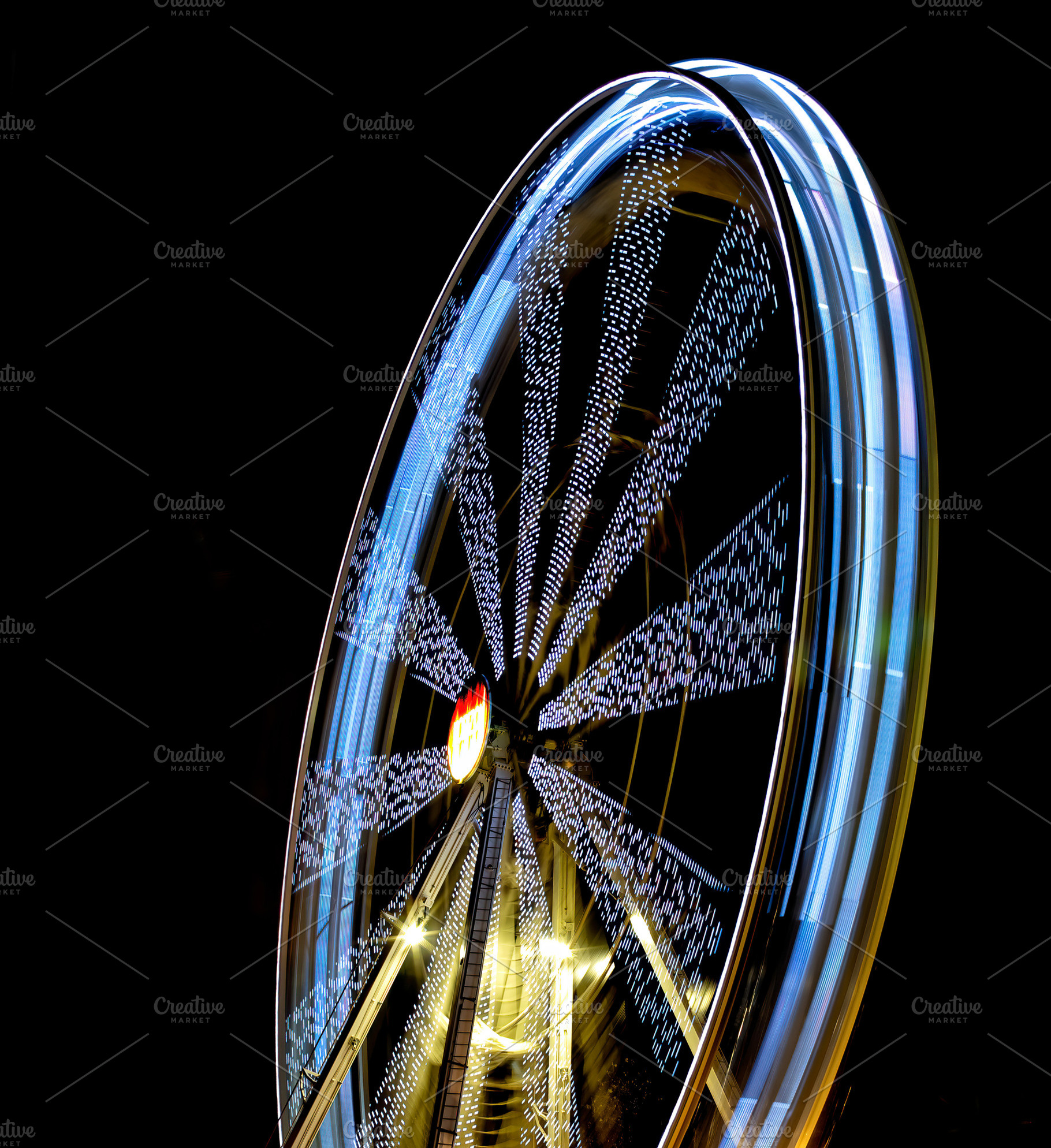 Defocused Ferris Wheel at night., an Arts & Entertainment Photo by Shootdiem