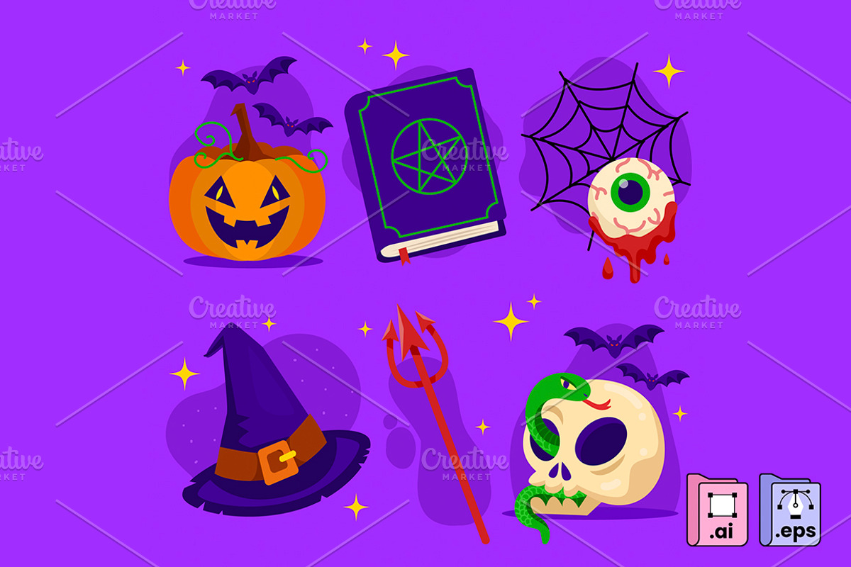 Spooky Halloween Decor Elements, an Object Graphic by MISS CHATZ (Photo 1 of 3)