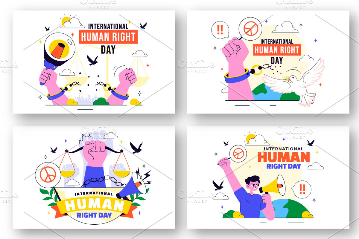 10 International Human Rights Day, a Person Illustration by denayunebgt (Photo 3 of 4)