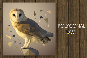 Polygonal owl. Vector illustration