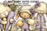 Baby Bunny Easter Clipart, an Illustration by CreationArt (Thumbnail 1 of 6)