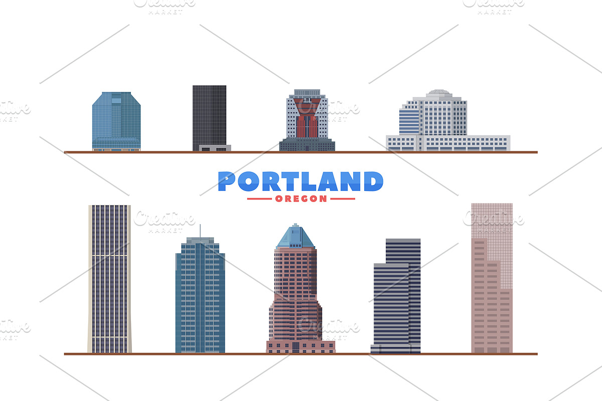 Portland Oregon skyline illustration, an Illustration by Sky and glass (Photo 7 of 7)