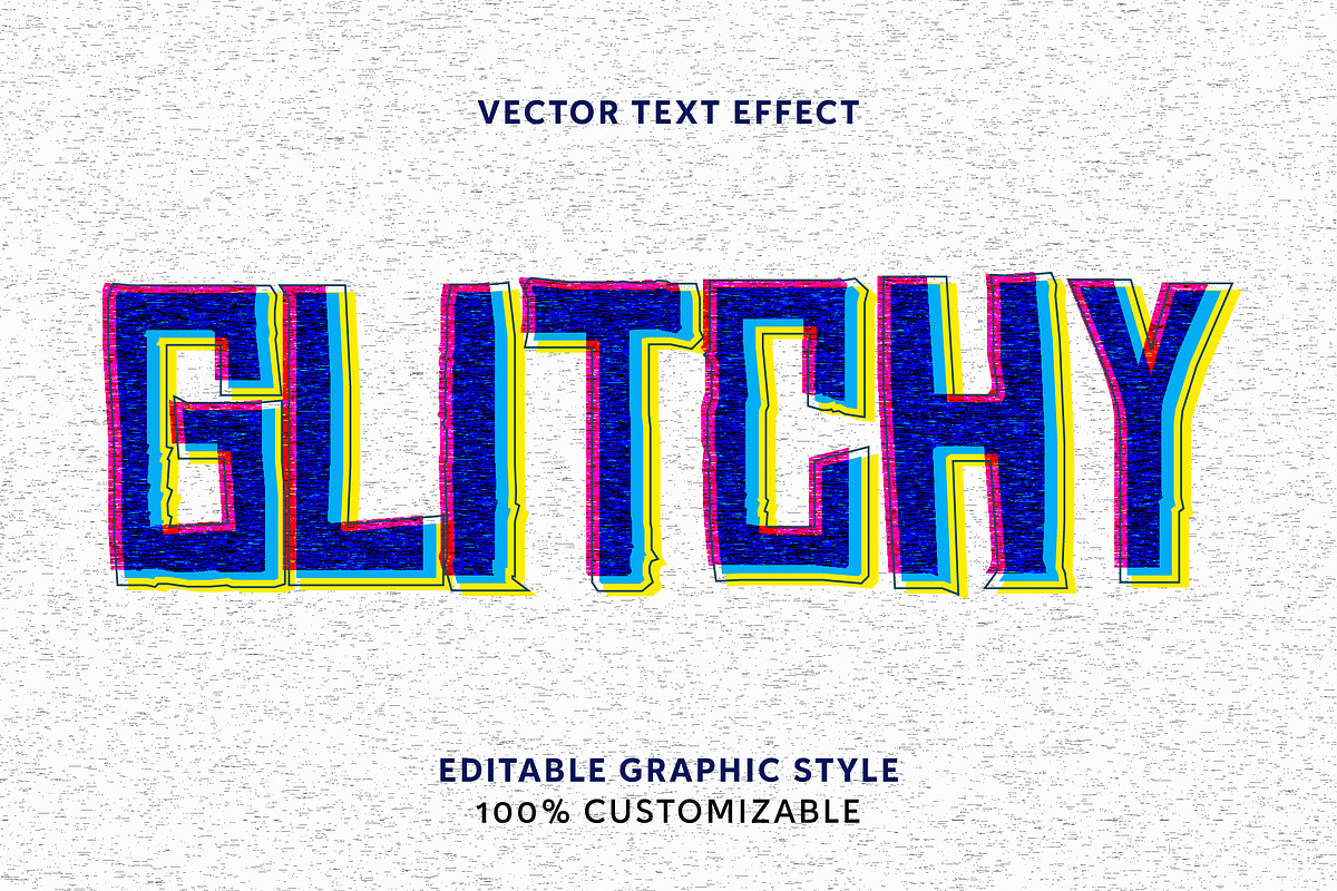 Glitch RGB Outline Text Effect