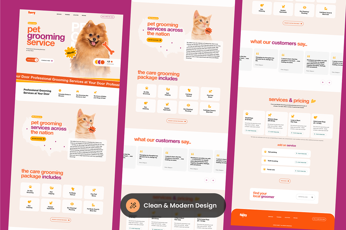 Pet Grooming Service Landing Page, a Landing Page Template by SLAB! Design (Photo 3 of 3)