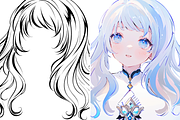 Procreate Hair Stamp Pack, a Brush Add-On by Cozy Brushery (Thumbnail 4 of 4)
