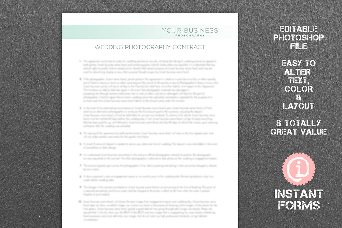 Photography Forms and Contract, a Stationery Template by InstantForms (Photo 2 of 3)