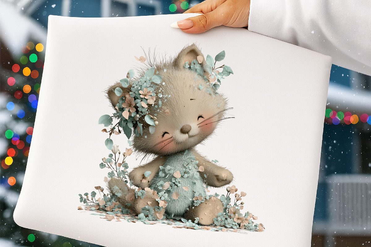 Whimsical Spring Cats Clipart, an Illustration by Digital Artistic99 (Photo 7 of 9)