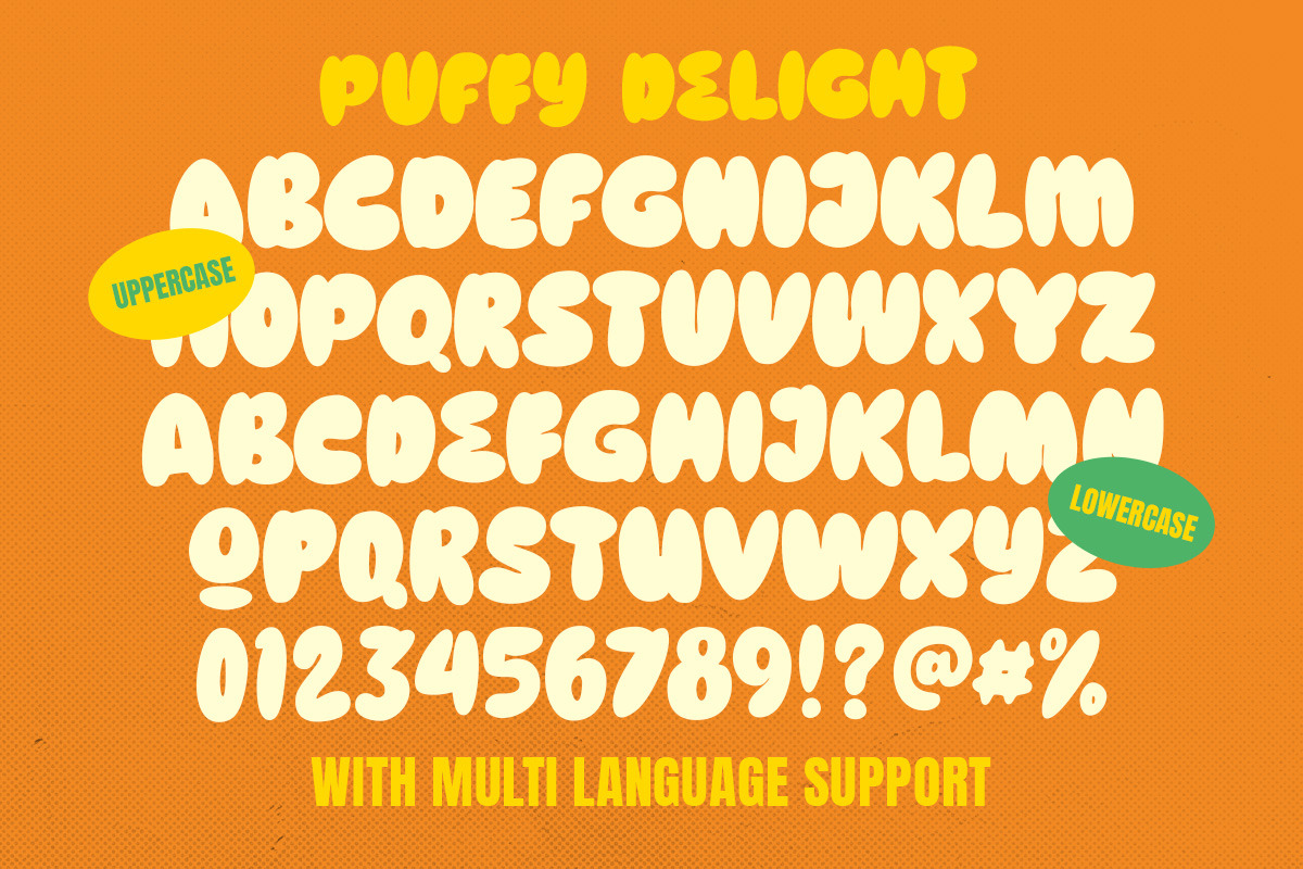 Puffy Delight - Playful Display Font, a Handwritten Font by Letterhend Studio (Photo 8 of 9)