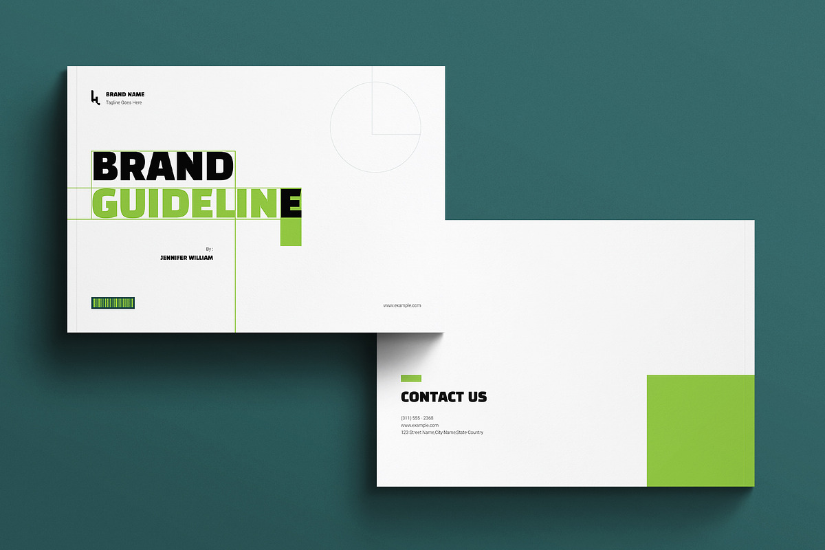 Brand Manual Template Landscape, a Brochure Template by E-Type