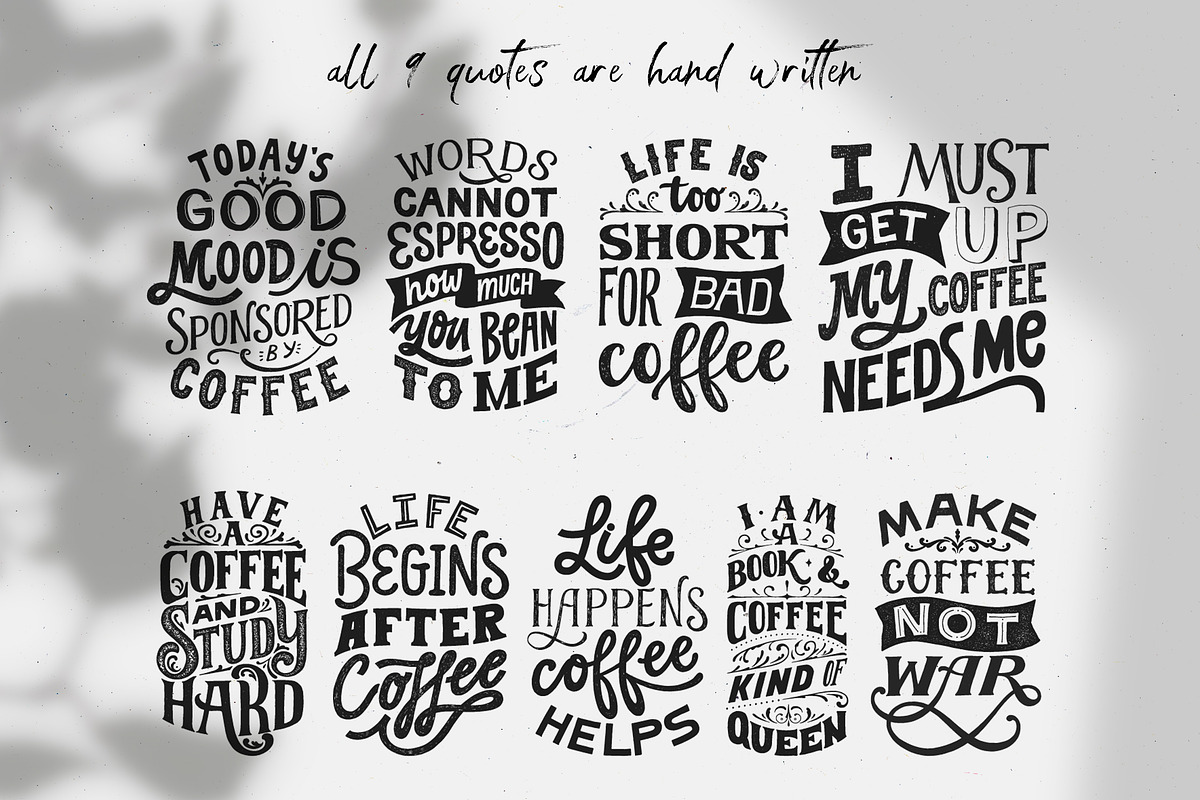 Vintage Coffee Lettering Quotes., a Graphic by ElenKoss (Photo 2 of 12)