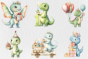 Cute Dinosaur Birthday Watercolor, a Seasonal Illustration by Rose Art (Thumbnail 4 of 4)