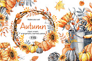 Autumn watercolor collection, a Graphic by Artmanata (Thumbnail 1 of 11)