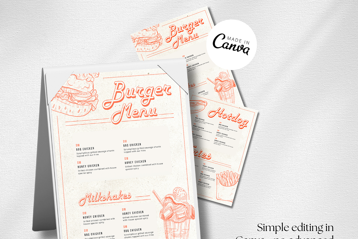 Retro Diner Menu Template I Canva, a Flyer Template by The Social Stuff (Photo 4 of 10)