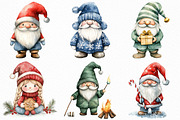 Watercolor Festive Gnomes Collection, an Illustration by Craft Nest (Thumbnail 2 of 6)