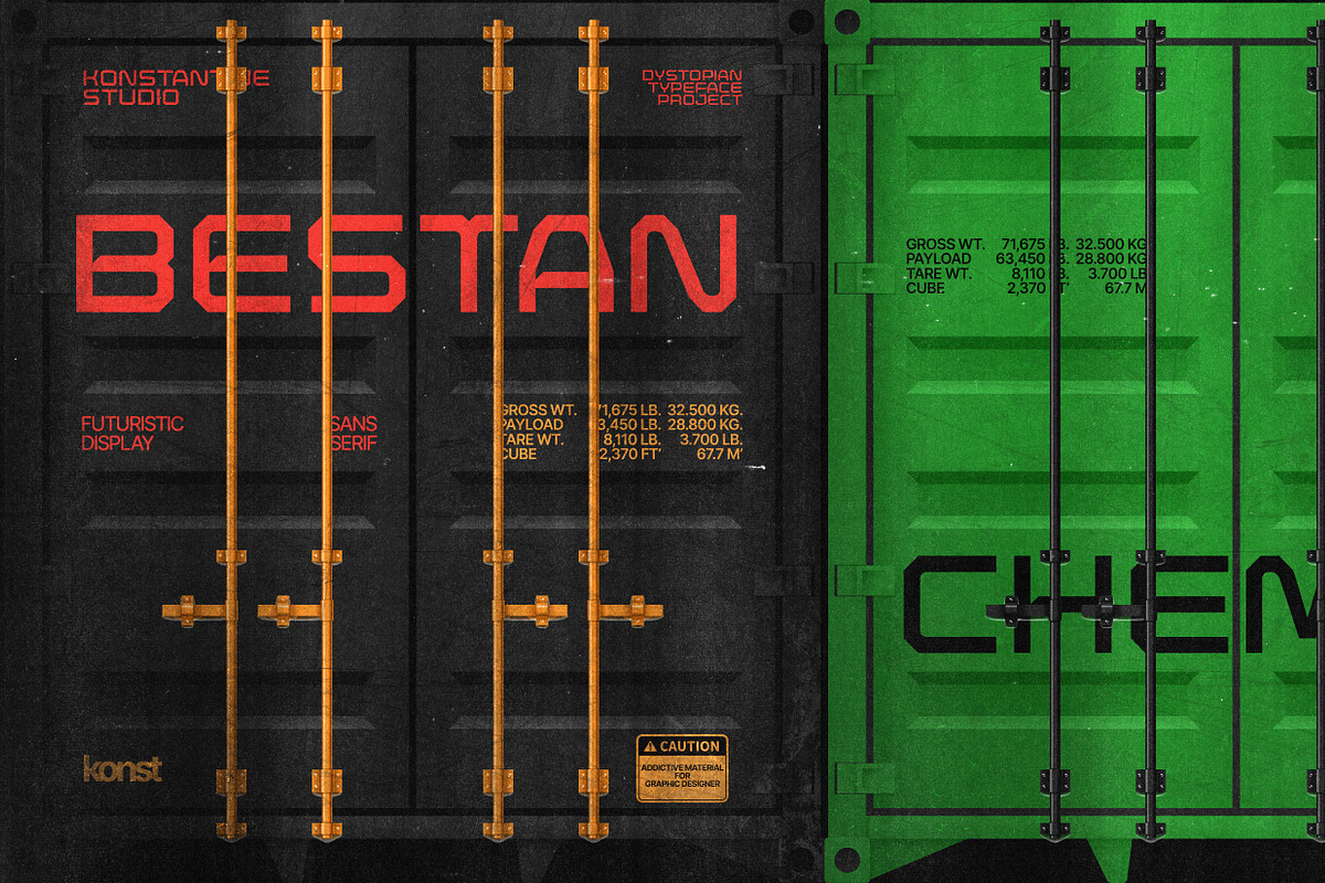 Bestan - Futuristic Display Fonts, a Font by Konstantine Studio (Photo 1 of 8)
