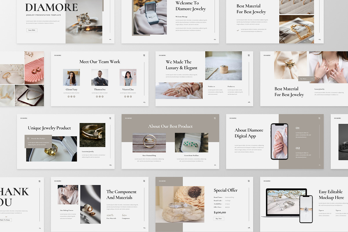 Diamore - Jewelry Google Slide, a Presentation Template by MtvtdArt (Photo 5 of 6)