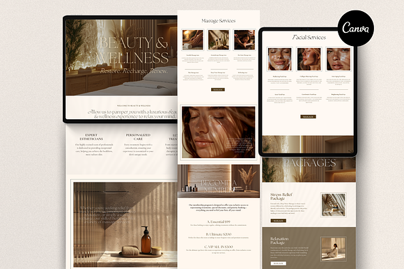 Luxurious Spa Canva Website Template | Esthetician Booking Website | Med Spa Esthetics Services preview 8