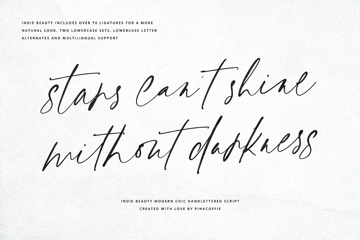 Indie Beauty Chic Handlettered Font, a Script Font by Pink Coffie (Photo 21 of 30)