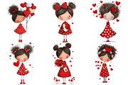 Valentine Girl Clipart, an Illustration by Pixels.Craft (Thumbnail 3 of 5)