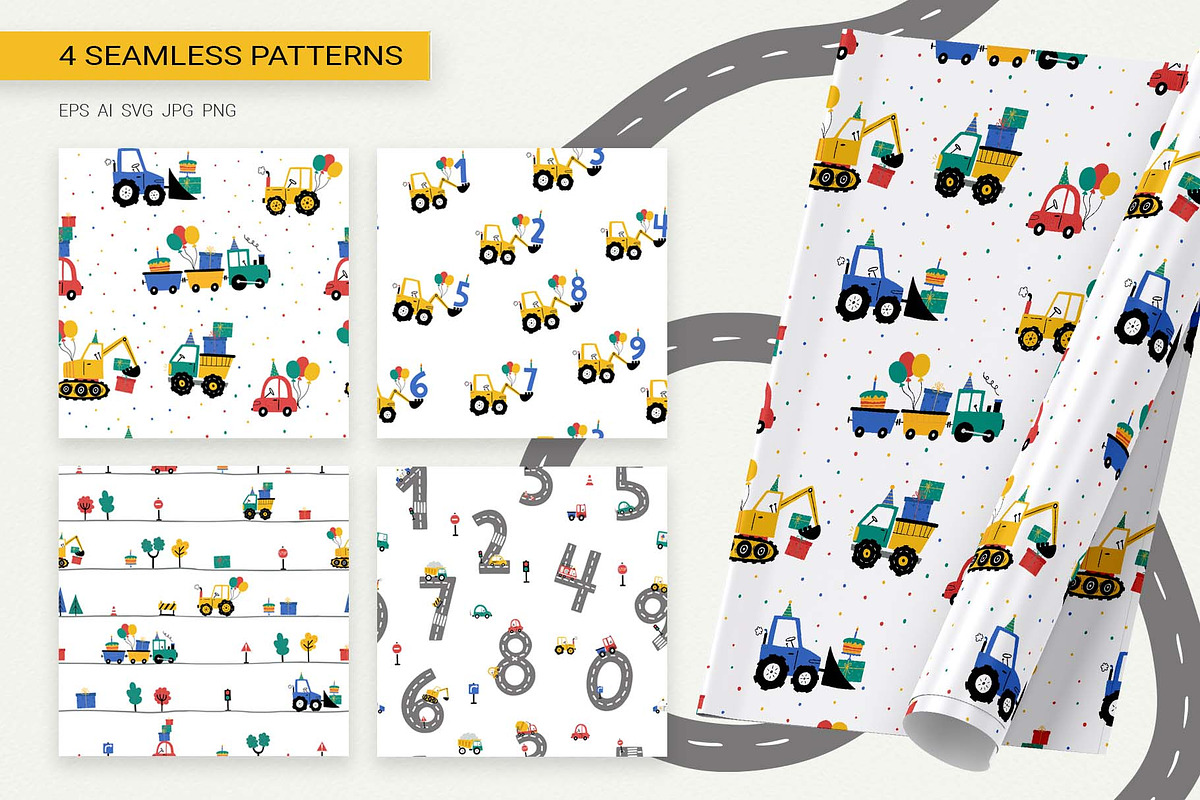 Happy Cars – Kids Clipart Set, a Transportation Illustration by Irina Ostapenko (Photo 6 of 11)