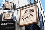 Hanging Signboard Mockup, an Advertising Mockup by Pitchlook.Studio (Thumbnail 1 of 4)