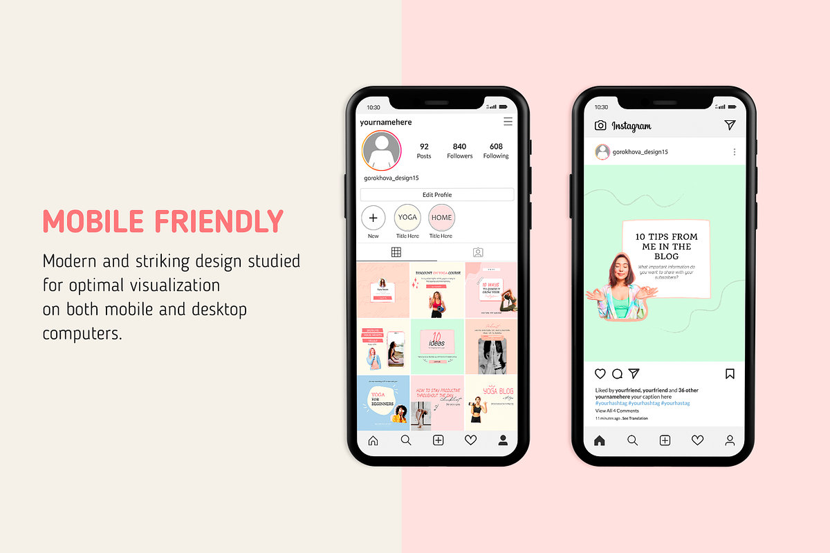 SALE! YOGA COACH Instagram Templates, a Social Media Template by Lafnaeri