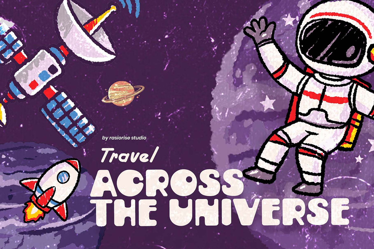 Astronomy Space Doodle Colection, a Technology Illustration by Rasiorise Studio (Photo 7 of 7)