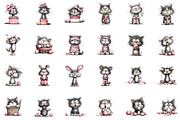 Whimsical Funny Easter Cat Clipart, an Illustration by CreationArt (Thumbnail 2 of 7)
