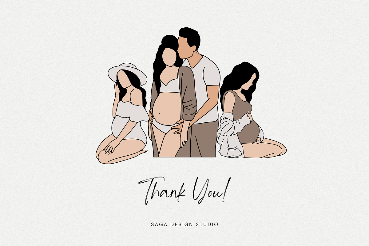 Minimalist Pregnancy Illustrations, an Illustration by Saga Design Studio (Photo 6 of 6)