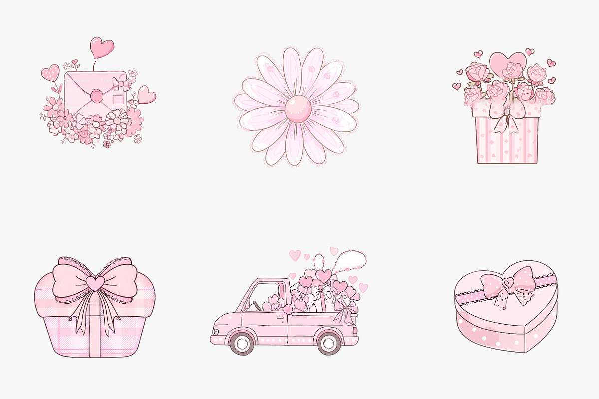 Coquette valentine clip art, an Illustration by CreationArt (Photo 6 of 6)