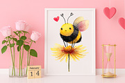 Happy Valentine's Day Bees Clipart, an Illustration by Canvas Craft (Thumbnail 5 of 6)