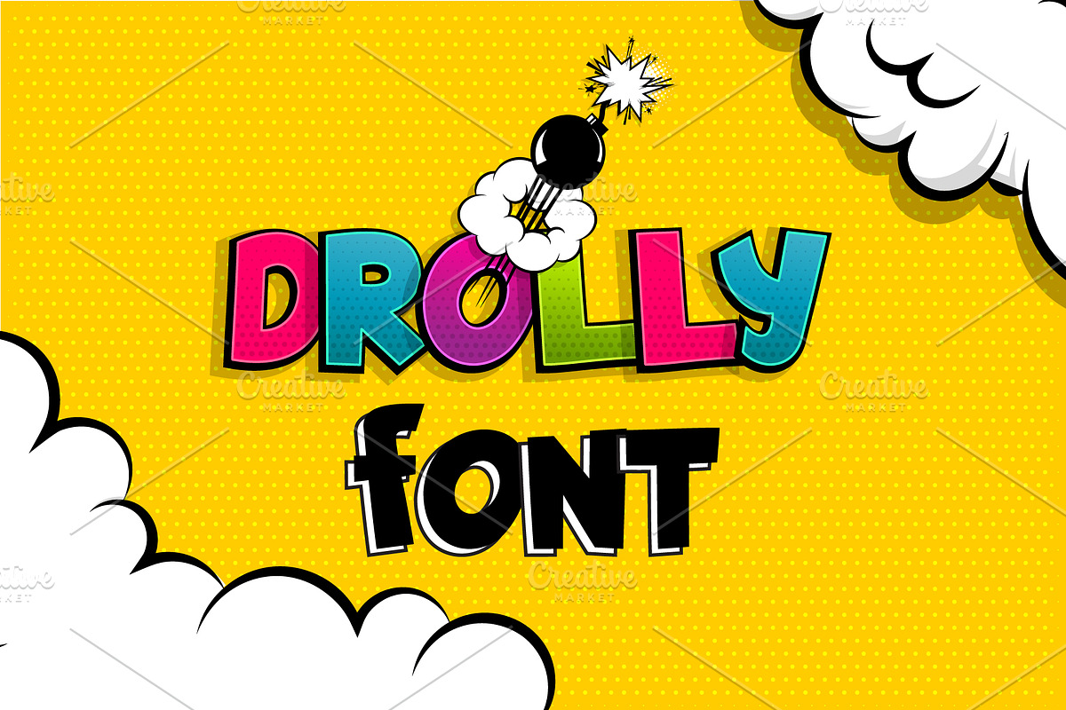 Drolly comics book funny font, a Sans Serif Font by Kapitosh (Photo 11 of 15)