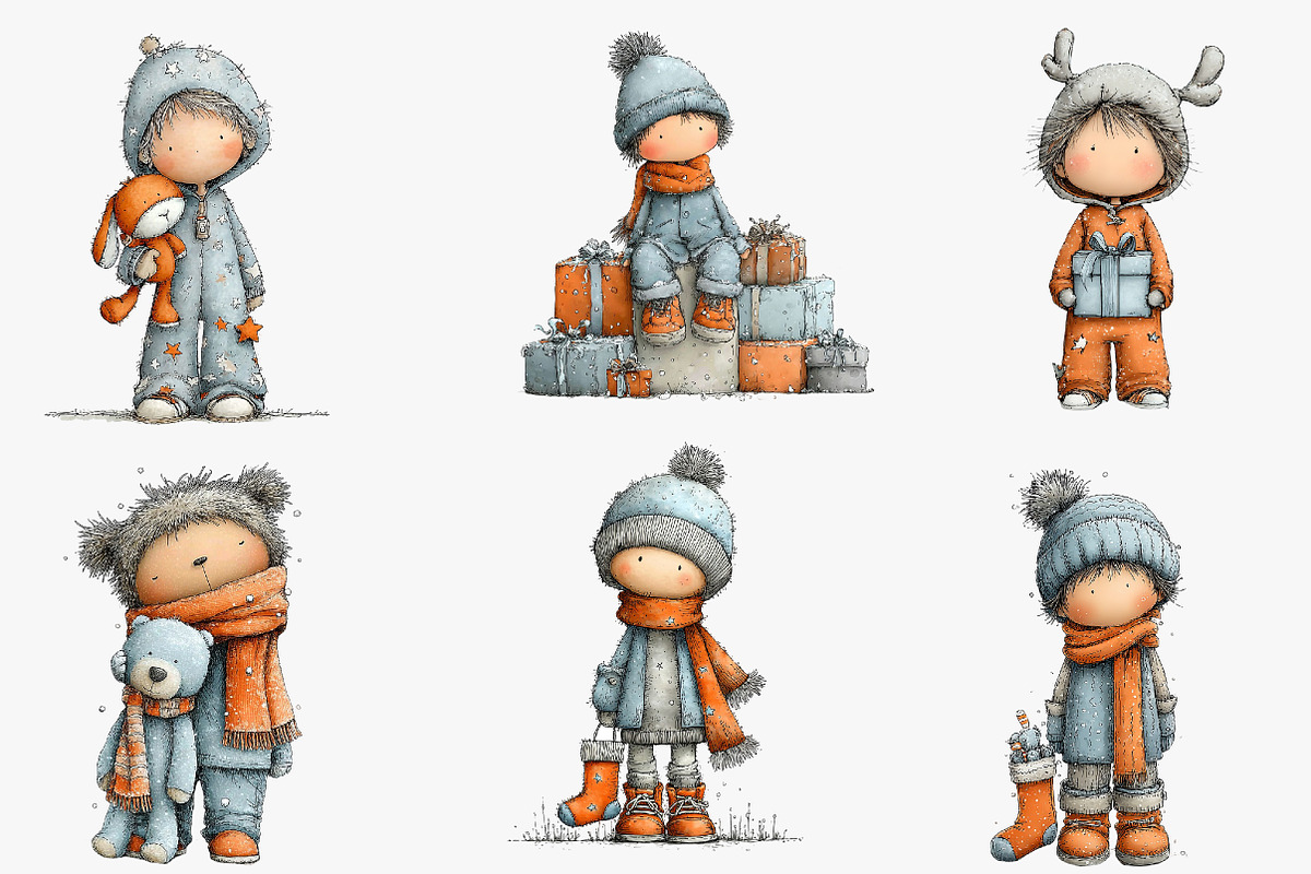 Christmas Children Clipart, an Illustration by CreationArt (Photo 3 of 6)