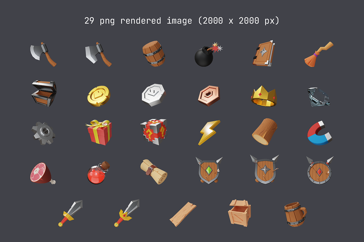 Game Asset vol 1, an Object 3D Model by ghozai studio