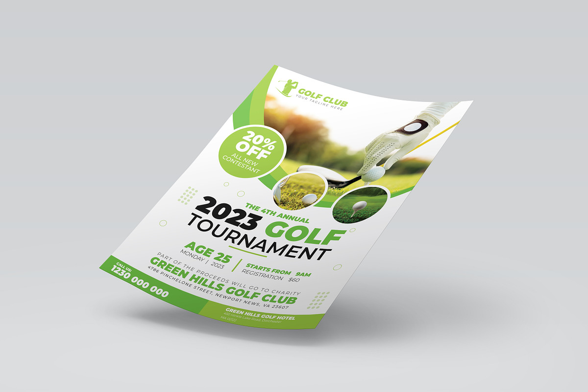 Golf Tournament Flyer Template, a Flyer Template by Designscozy (Photo 2 of 5)
