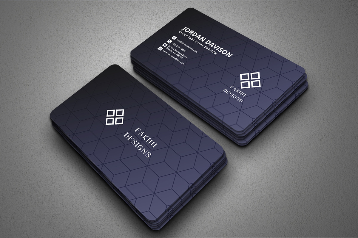 Corporate Business Card Template, a Business Card Template by FakhiiDesigns (Photo 1 of 7)