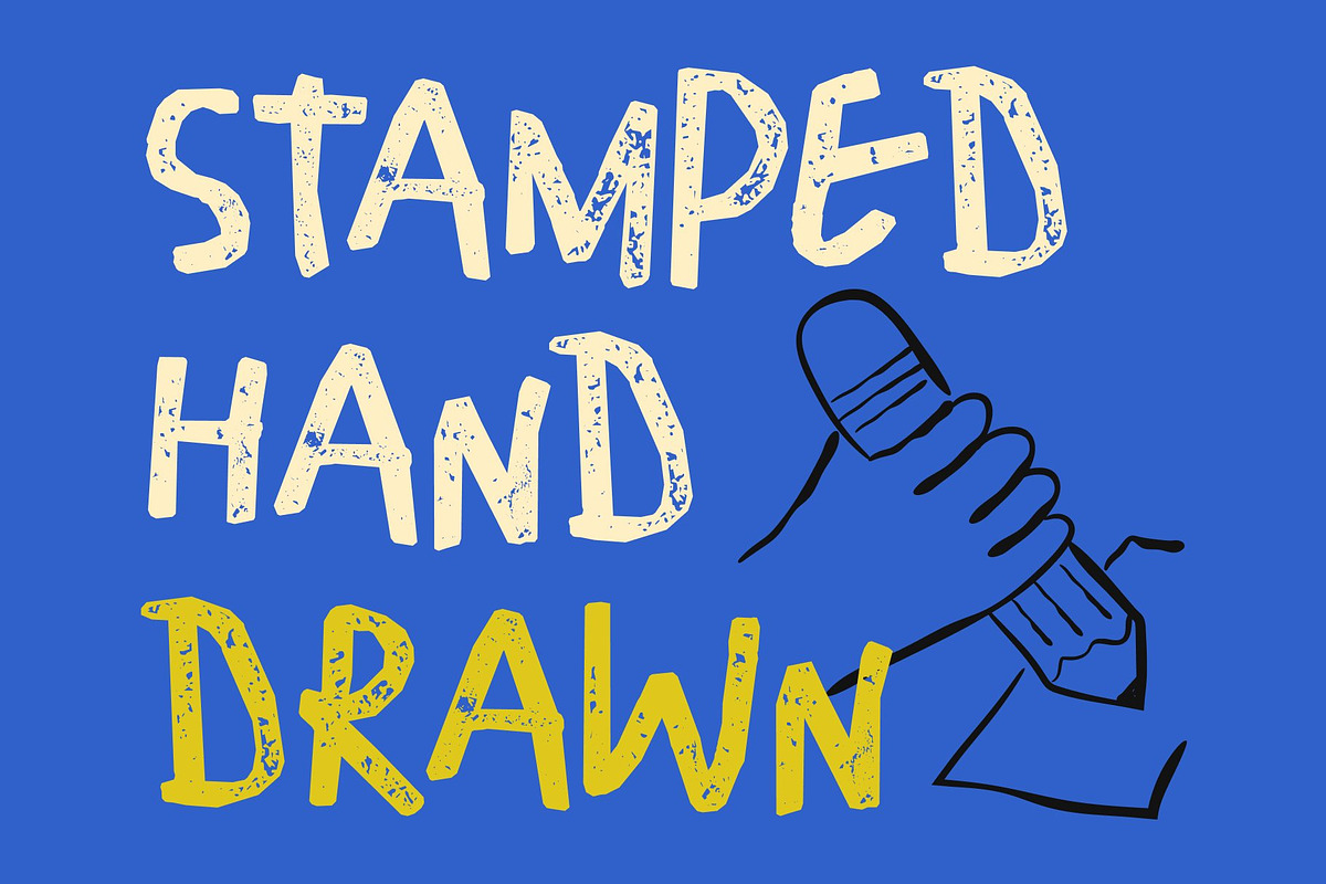 CS Raving Stamp, a Handwritten Font by Craft Supply Co. (Photo 2 of 8)