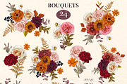 Autumn Blooms Watercolor Flowers, a Seasonal Illustration by DiashaArt (Thumbnail 3 of 11)