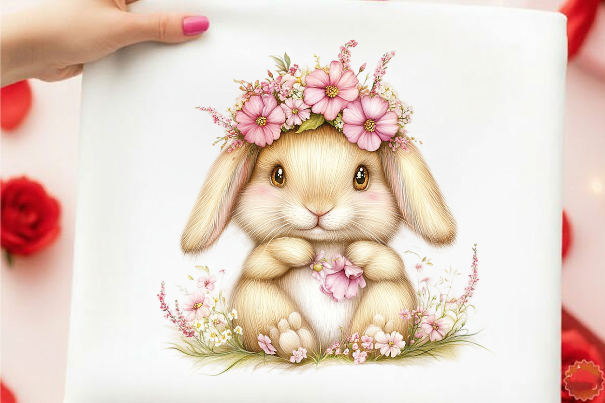 Whimsical Spring Rabbits Easter Clip, an Illustration by designcity5 (Photo 3 of 5)