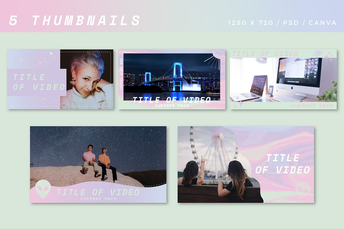 Youtube: Iridescent Branding Kit, a Social Media Template by Liseno Designs (Photo 5 of 6)
